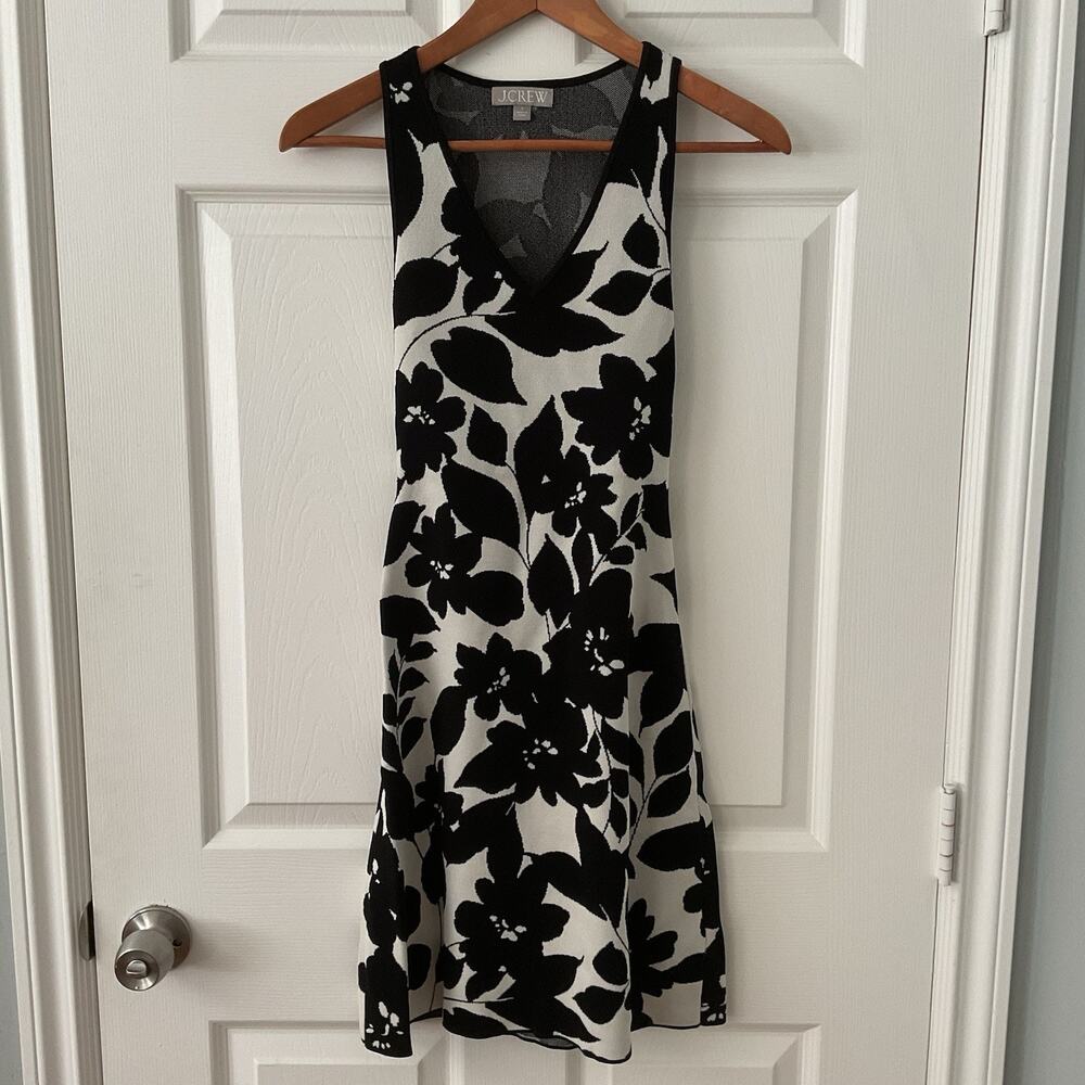 J. CREW Women’s Dress Size S Sleeveless Floral Jacquard Stretchy Knit Resort